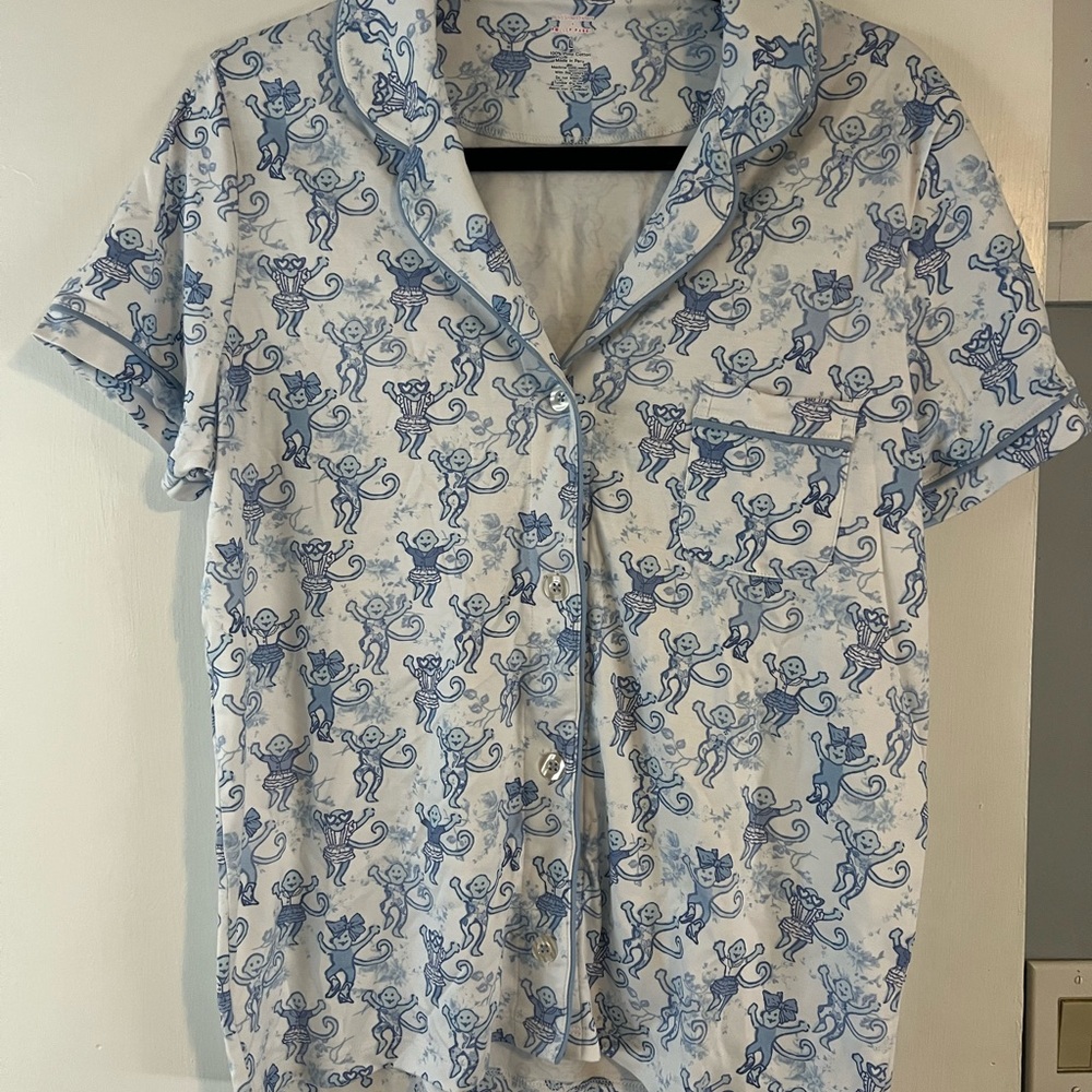 LoveShackFancy x Roller Rabbit Monkey Print Pajama Set